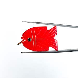 Pendentif poisson en cornaline naturelle, en argent 925, fait main, breloque poisson en pierre précieuse, collier sculpté à la main, bijoux en cristal de guérison, vente en gros - Product Image 1