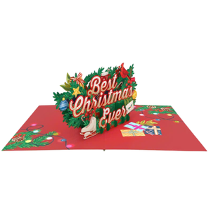 Carte de vœux 3D pop-up artisanale en gros « Meilleur Noël de tous les temps » avec enveloppe, carte de vœux artisanale pour Noël - Product Image 2