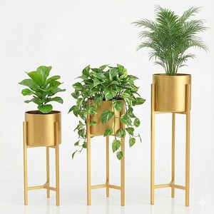 Luxury Gold Metal <b>Plant</b> Stand Set of 3 Modern Indoor Flower Pot Holders Decorative Planter Stands for Living Room Balcony Patio - Product Image 3