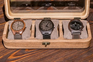 Solid Walnut <b>Watch</b> Box 3 Slot Organizer Glass or Wooden Lid Engraved <b>Watch</b> <b>Case</b> for Men solid walnut <b>watch</b> box 3 slot <b>watch</b> orga - Product Image 5