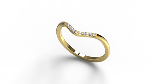 Trendy 18K Gold Plated Wedding Band Curved V Shaped Band Round Diamond <b>Ring</b> Stackable Contoured <b>Ring</b> Band Fine Jewelry for Women - Product Image 2