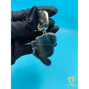 Colgante de Calavera Personalizado con Diamantes de Imitación para Hombre, Acabado en Verde, Amuleto de Calavera con Ojos Verdes, Joyería Hip Hop, Accesorio Brillante - Product Image 3