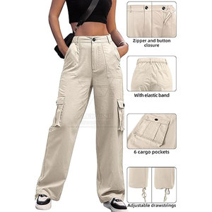 Pantalones Cargo Casuales para Mujer con Múltiples Bolsillos Utilitarios y Corte Holgado para Actividades Diarias al Aire Libre - Product Image 5