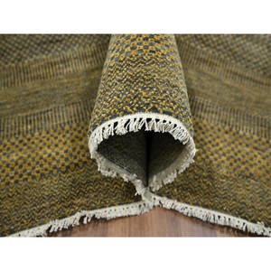 Design moderne d'herbe ton sur ton laine soie pour tapis oriental en peluche luxuriante noué à la main sans bordure tissu textile plus dense artisanat - Product Image 5