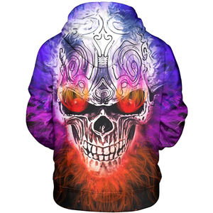 Sudadera con Capucha para Hombre, Diseño 3D con Estampado Digital de Calavera Flameante, Sublimación, Tallas Grandes, Estilo Hip Hop Urbano, Venta al Por Mayor - Product Image 2
