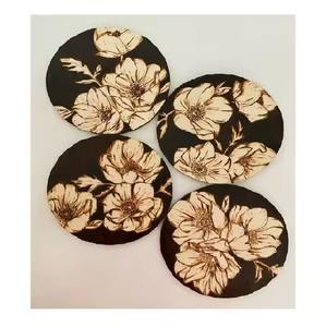 Elegantes Posavasos de Madera con Adhesivo Esmaltado para Bebidas, Protección de Superficies - Product Image 5