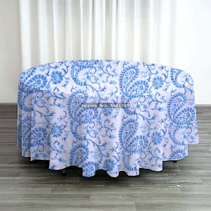 100% Cotton Hand Block Printed Table Cover <b>Linen</b> <b>Tablecloth</b> Basic Organic Factory Wholesale Round <b>Tablecloth</b> - Product Image 4