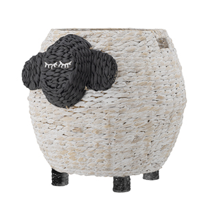 Handmade Water Hyacinth <b>Storage</b> Basket Sheep Shape Cartoon Kids Toy Organizer Natural Fiber Round Standing Type Bedroom Use - Product Image 3