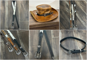 Cinturón de Cuero Vacuno Genuino de Diseño Exclusivo, Última Moda en Accesorios para Sombreros Vaqueros, Ajustable y con Estilo Rústico - Product Image 3