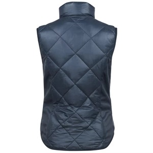 Women Diamond Quilted Puffer Vest <b>Navy</b> Blue Sleeveless Padded <b>Gilet</b> Full Zip Bodywarmer Winter Outdoor Jacket Horse Riding Wear - Product Image 4