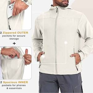 Chaqueta Impermeable para Hombre, Ligera, Cortavientos, para Exteriores, Tallas Grandes, de Nailon, Cargada por Dress Sports - Product Image 3
