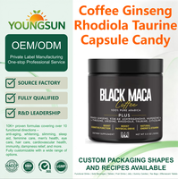 Mélange de café noir instantané en poudre avec racine de maca, ashwagandha, ginseng, huperzine, rhodiola, taurine, citicoline, L-tyrosine - Sans sucre