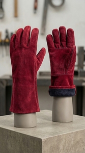 Gants de soudage de protection robustes avec manchette longue et protection thermique - Product Image 6
