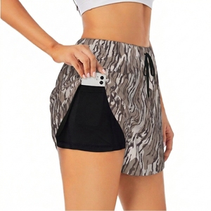 Nuevos Shorts Deportivos Casuales de Camuflaje para Mujer, Transpirables, de Poliéster, Cintura Media, Ajuste Ceñido con Cierre de Cordón - Product Image 6