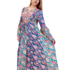 Hot Custom Summer Sweet Women Floral Printed Gown Dresses Bohemian Pattern <b>Kaftan</b> for Women Beach Dress for Women - Product Image 1