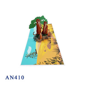 Tarjeta de Felicitación 3D Pop-up Hecha a Mano Personalizada al por Mayor, Diseño de Meerkat, Corte Láser de Papel, Artesanía Vietnamita, Decoración para el Hogar, Viet-craft - Product Image 3