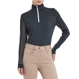 Camiseta de Compresión Ecuestre Casual para Mujer, de Manga Larga, para Competición, en Spandex/Poliéster, Transpirable y Antiarrugas - Product Image 2