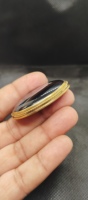 Pendentif rainuré en laiton avec agate rayée 100 % naturelle, de haute qualité, style vintage, pour chaînes de mariage et accessoires de mode, vente en gros