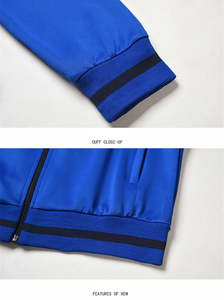 Conjunto deportivo de dos piezas con logotipo personalizado impreso, nuevo conjunto deportivo de lana de alta calidad para primavera, con rayas para hombre, traje de jogging. - Product Image 3