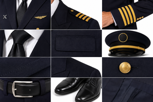 Uniformes de pilote de ligne personnalisés OEM ODM |   Ensemble complet sur mesure de qualité supérieure pour hommes à manches longues |   Fabricant 2026 |   Tous les uniformes des compagnies aériennes - Product Image 5