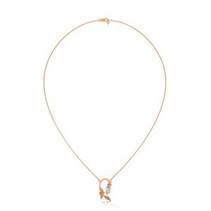 Collar con Colgante de Joyería Fina en Oro Rosa para Mujer, con Diamante Cultivado en Laboratorio, Estilo Clásico Brillante, Ideal para Regalo - Product Image 3