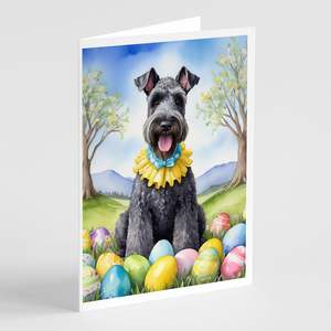 Kerry Blue Terrier <b>Easter</b> Egg Hunt Whimsical A7 Size 5x7 Blank Note <b>Cards</b> <b>Pack</b> 8 with Envelopes Greeting <b>Card</b> Set - Product Image 1