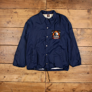 Chaqueta Bomber de Satén de Alta Calidad, Estilo Deportivo Vintage, Chaqueta Deportiva Sportsmaster, Talla M, Azul Universitario de los 80 - Product Image 1