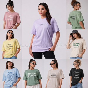 Camisetas Extra Grandes para Mujer, 100% Algodón, Hombros Caídos, Logotipo Personalizado Impreso, Ropa Casual de Primavera/Verano - Product Image 4
