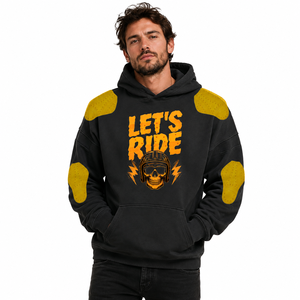 Nouvel arrivage : Sweat à capuche moto personnalisé à grand imprimé en polyester/coton, 380 GSM, coupe oversize, séchage rapide, unisexe, épais, avec 2 protections - Product Image 2