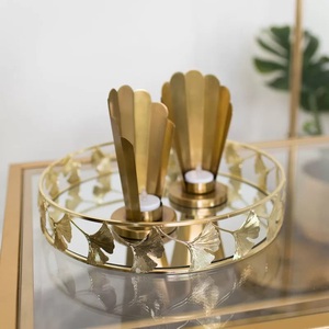 Modern Antique Gold Round <b>Tray</b> with Snaffle Bit Border Decorative Metal <b>Mirror</b> <b>Tray</b> Luxury Equestrian Themed Tabletop Organizer - Product Image 6