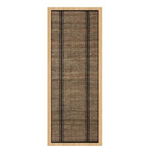 Tapis rectangulaire moderne à rayures, très vendu, 100% jute biologique, tissage plat, antidérapant, pour couloir, tons beige et marron - Product Image 1
