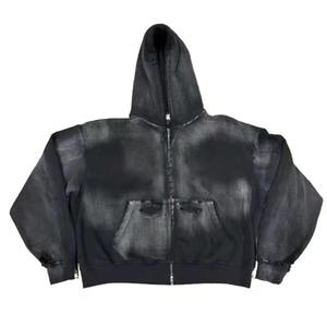 Sweats à capuche surdimensionnés de haute qualité, effet délavé, 100 % coton - Product Image 2