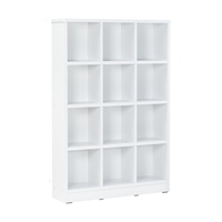 Librería Moderna de Madera Blanca con 9 Estantes, Mueble de Almacenamiento con Panel Trasero para Sala de Estar