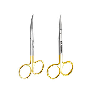 กรรไกรผ่าตัดคุณภาพสูง ได้รับการรับรองมาตรฐาน CE แบบตรงและโค้ง ขนาด 4.5 นิ้ว ตัดได้คมกริบ ปลายแหลม สำหรับการผ่าตัด กำจัดติ่งเนื้อ กำจัดติ่งเยื่อหุ้มฟัน - Product Image 2