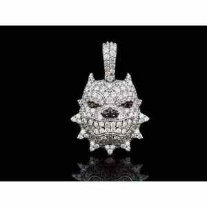 Premium Mens Jewelry Iced Out Bulldog Hip Hop Pendant Silver Gold 10K 14K Gold Diamond Dog Face <b>Rapper</b> Statement <b>Chain</b> Pendant - Product Image 1