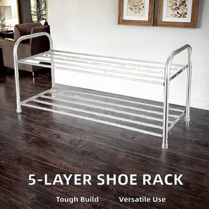 El soporte para zapatos de metal con revestimiento negro metálico de calidad garantizada ofrece un rendimiento consistente en todas las condiciones climáticas. - Product Image 3