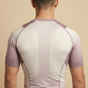 Men's Gradient Compression Short Sleeve T-Shirt Quick Dry Sporty Fit Athletic Performance Top O-Neck Knitted Spandex Polyester - Product Image 4