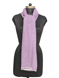 Estola Morada en Zigzag para Mujer, Bufanda de Lana Acrílica Hecha a Mano de 28x80 Pulgadas, Chal Envolvente de Fibra Suave de Alta Calidad - Product Image 4