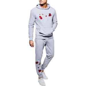 Chándal de Invierno para Hombre de Buena Calidad, con Capucha, Casual, Sólido, Bordado, Ligero, de Dos Piezas, 100% Algodón, Transpirable, OEM - Product Image 1