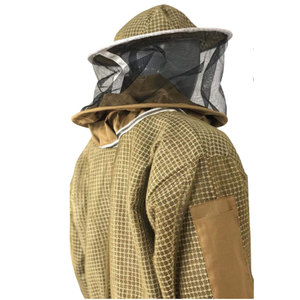 Traje Protector de Nailon para Apicultor, con Velo a Cuadros Amarillo y Marrón, Cobertura Total del Cuerpo, para las Cuatro Estaciones, Uso Casual - Product Image 3