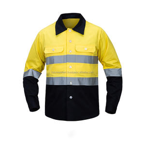 Ropa de trabajo de alta visibilidad Uniforme de seguridad de manga larga con cintas reflectantes Traje DE SEGURIDAD Ropa de trabajo protectora de la mejor calidad para hombres - Product Image 1