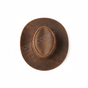 Chapeaux de cowboy unisexes en cuir véritable avec ceinture en cuir, taille personnalisée pour les activités hivernales en plein air, les fêtes et les voyages - Mode toutes saisons - Product Image 3