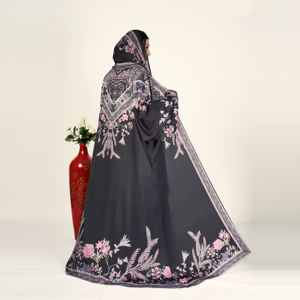 Abaya Premium Ligera con Estampado Floral y Pañuelo a Juego, Kaftán Árabe de Lujo para Mujer, Ropa Islámica Modesta - Product Image 2