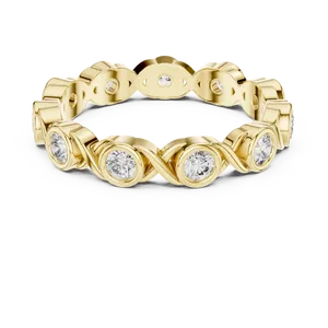 Bague unisexe de luxe en or massif 18 carats avec diamant de laboratoire 0,72 CTW couleur E, taille brillant rond, sertie en clos, avec bande torsadée infini - Product Image 1