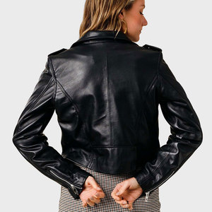 Veste en cuir pour femme, style urbain, coutures durables, légère, vêtement de mode - Product Image 3