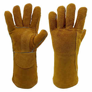 New Trending Product Custom Logo Cowhide Leather Welder Working <b>Gloves</b> Soft Comfortable Daily Use High Visibility Welding <b>Gloves</b> - Product Image 1