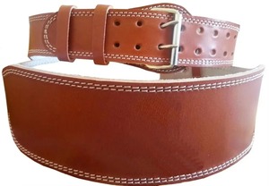 Custom Double Prong Buckle Leather Weightlifting <b>Belt</b> 4" Tapered Design Gym Workout Bodybuilding Countered Weight Lifting <b>Belt</b> - Product Image 3