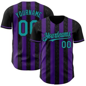 Camiseta de Béisbol Premium Negra y Morada, Estampada, Manga Corta, 100% Poliéster, Transpirable y Absorbente de Humedad, para Todas las Temporadas - Product Image 5