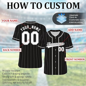 Premium Quality Unisex Baseball Jersey Breathable 100% Organic Cotton Silk Screen Printed V-neck Custom Logo Team Name Quick Dry - Product Image 2
