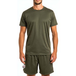 Conjunto de camiseta y pantalones cortos de algodón negro para hombre, cuello redondo, estampado con letras, transpirable, ropa informal de verano, camiseta de manga corta - Product Image 4